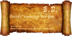 Balázsovics Dorina névjegykártya